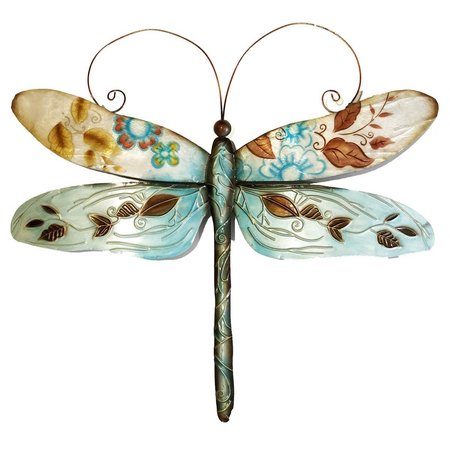 EANGEE HOME DESIGN Dragonfly Wall Decor, Blue & Pearl m4017